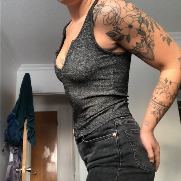 Knitted TNA Golden Keyhole Sweater Top - Picture 1 of 5